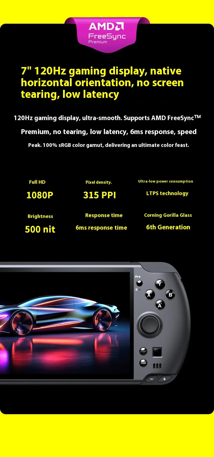New GPD Win5 7" 120Hz 1080P LTPS Screen Handheld Gaming Console AMD395 M.2 2280 SSD Windows11 RGB Ergonomic Handheld Game Player
