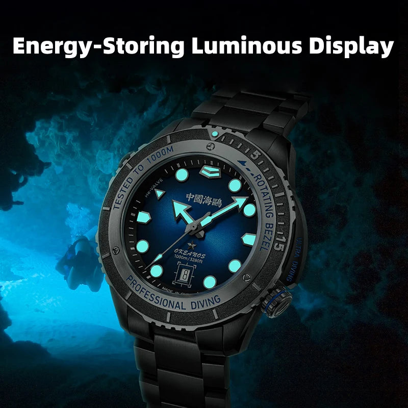 Seagull Deep Ocean Professional Diving Automatic Men's Watch 1000M Waterproof ST2130 Helium Escape Valve Sapphire Crystal 1217