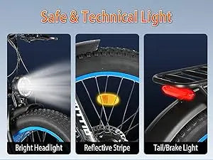 26 Dual Motor Electric Bike for Adults, 5000W Peak 210NM 40-46MPH Fast E-Bike, 52V 25AH Motorcycle, 32-90 Miles, 26