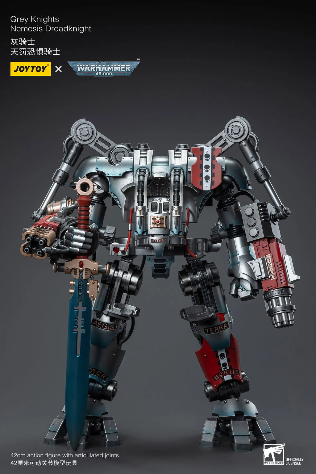 JOYTOY Warhammer40k 1/18 Action Figure Mecha Grey Knight Nemesis Dreadknight Anime Figures Toys Model Gift