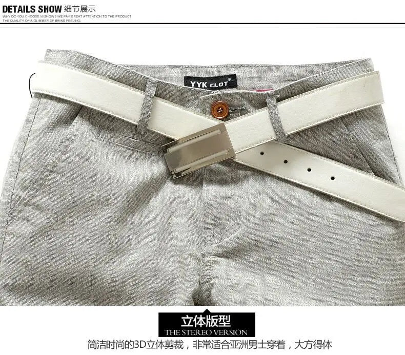 Summer dress pants for men Cotton Casual cargo Pants Man Straight Loose Suit pants Plaid Trousers Male Big size Brand Clothes