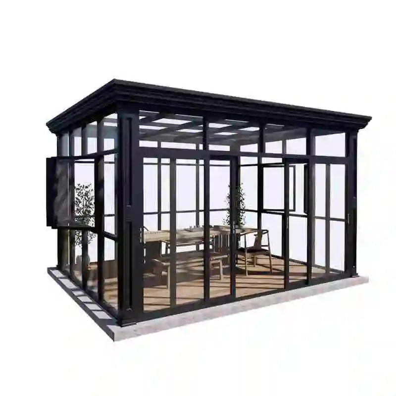 Any Size Custom Aluminum Glass Sunroom Structure Outdoor Patio Enclosure Four Season Room With LOW E Glass LED Lighting Availabl