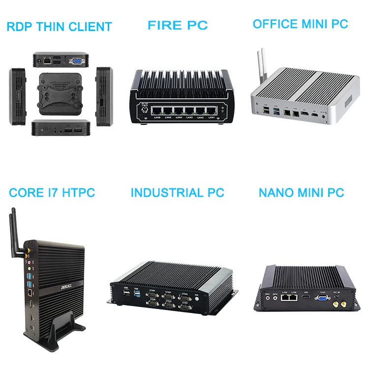 New Intel Desktop PC Gaming I5-7300HQ Mini LCD Display Windows 10 2*DDR4 M.2 NVMe Video Editing HTPC Digital Signage 3-Year